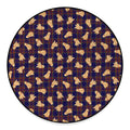 Golden Retriever Tartan Pattern Print Round Floor Mat