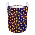 Golden Retriever Tartan Pattern Print Round Laundry Basket