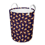 Golden Retriever Tartan Pattern Print Round Laundry Basket