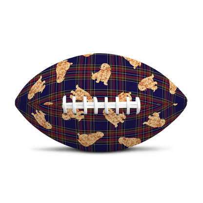 Golden Retriever Tartan Pattern Print Rugby Ball