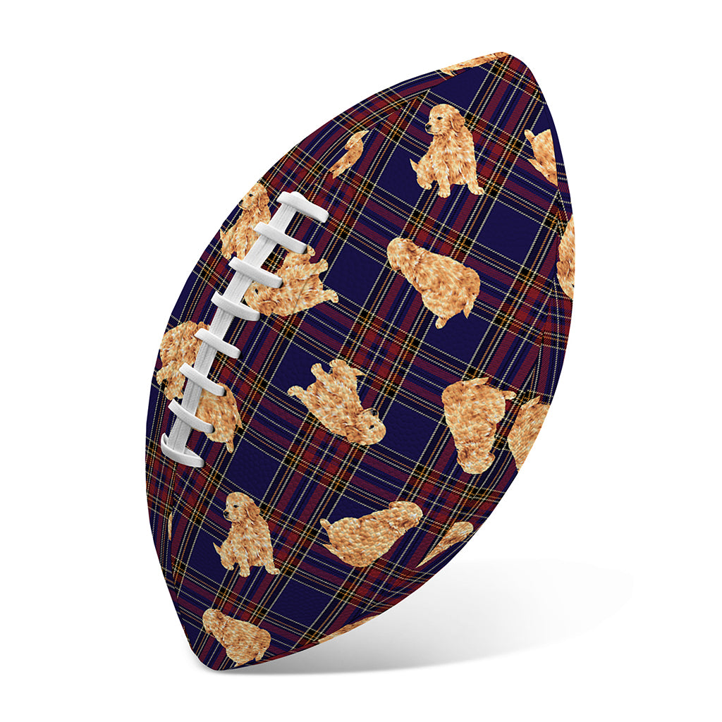 Golden Retriever Tartan Pattern Print Rugby Ball