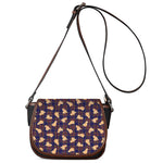 Golden Retriever Tartan Pattern Print Saddle Bag