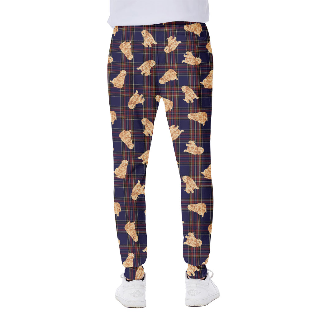 Golden Retriever Tartan Pattern Print Scuba Joggers