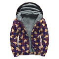 Golden Retriever Tartan Pattern Print Sherpa Lined Zip Up Hoodie