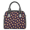 Golden Retriever Tartan Pattern Print Shoulder Handbag