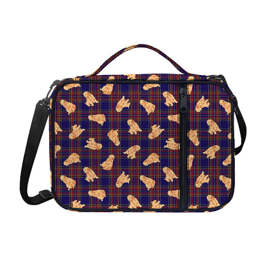 Golden Retriever Tartan Pattern Print Shoulder Strap Bible Bag