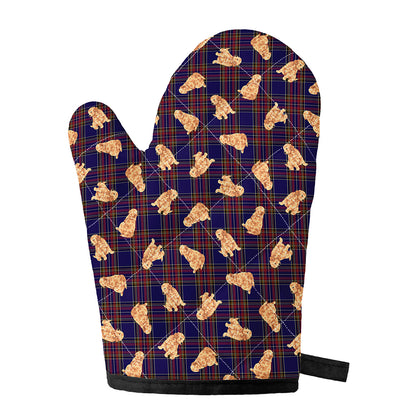 Golden Retriever Tartan Pattern Print Single Oven Mitt