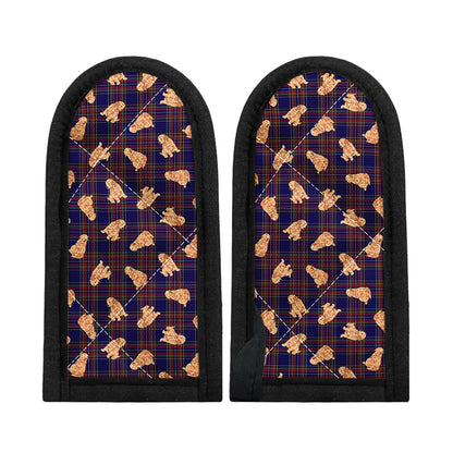 Golden Retriever Tartan Pattern Print Skillet Handle Cover