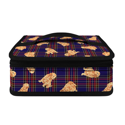 Golden Retriever Tartan Pattern Print Small Lunch Bag