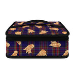 Golden Retriever Tartan Pattern Print Small Lunch Bag