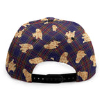 Golden Retriever Tartan Pattern Print Snapback Cap