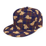 Golden Retriever Tartan Pattern Print Snapback Cap