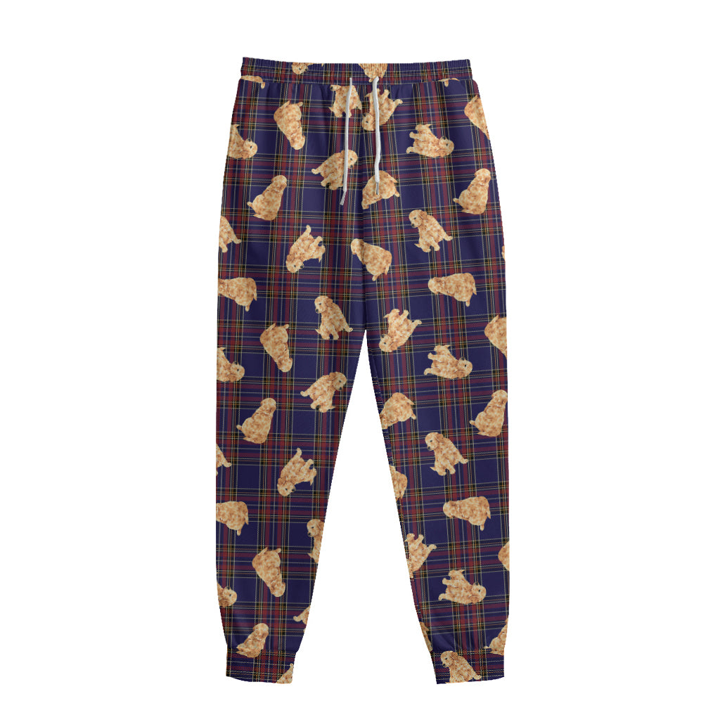 Golden Retriever Tartan Pattern Print Sweatpants