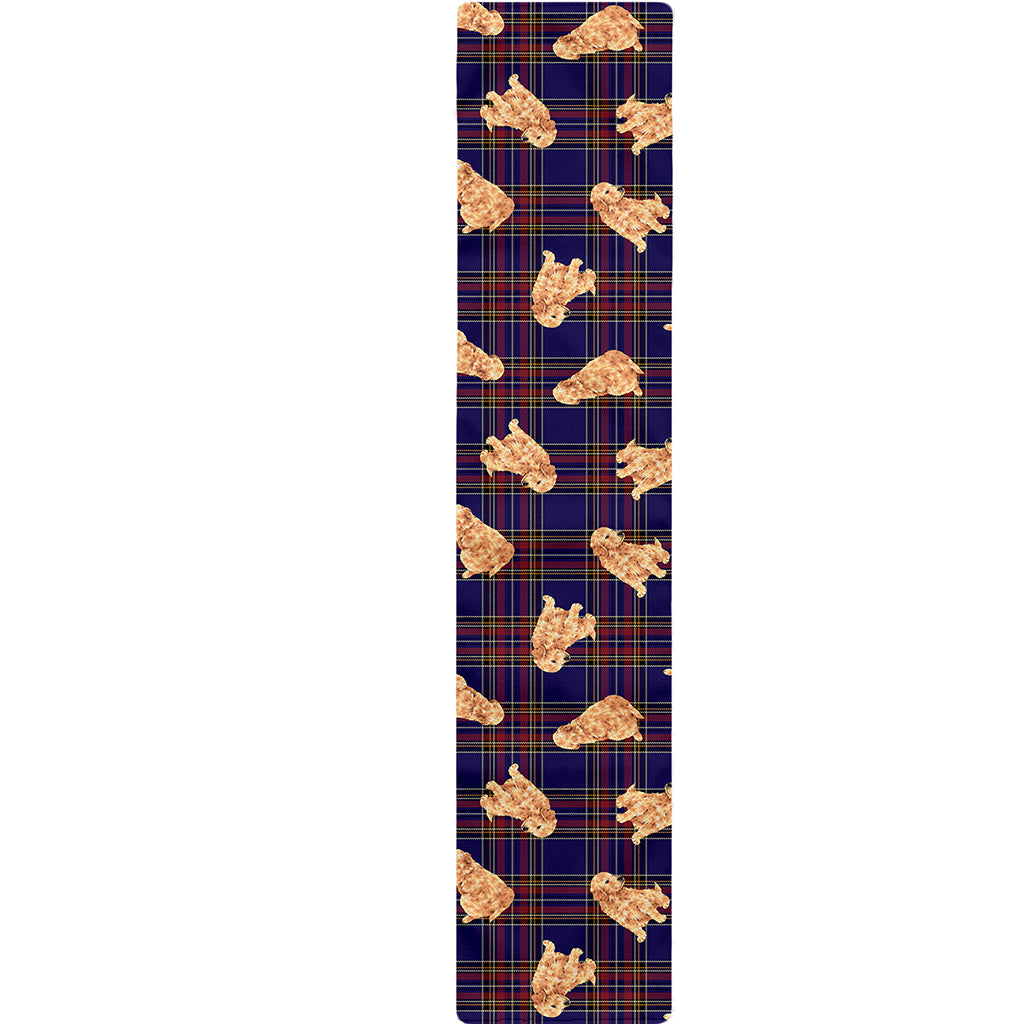 Golden Retriever Tartan Pattern Print Table Runner