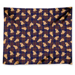 Golden Retriever Tartan Pattern Print Tapestry