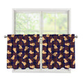 Golden Retriever Tartan Pattern Print Tier Curtains