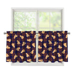 Golden Retriever Tartan Pattern Print Tier Curtains