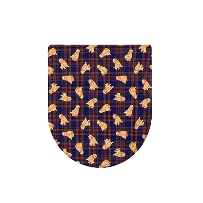 Golden Retriever Tartan Pattern Print Toilet Lid Cover