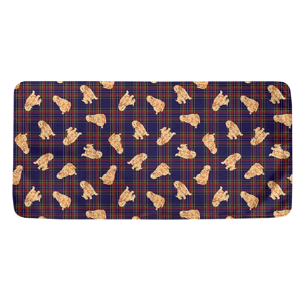 Golden Retriever Tartan Pattern Print Towel