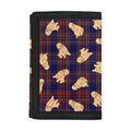 Golden Retriever Tartan Pattern Print Trifold Wallet