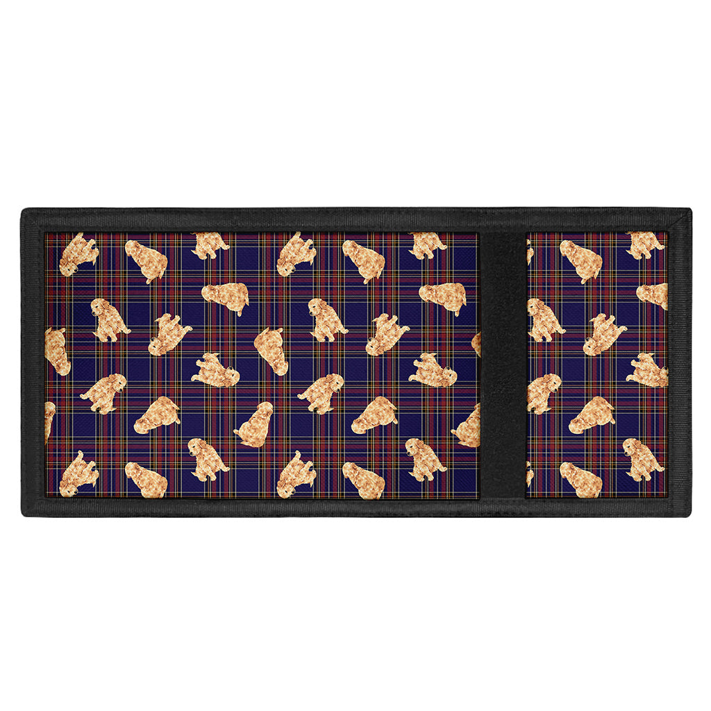 Golden Retriever Tartan Pattern Print Trifold Wallet