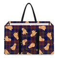 Golden Retriever Tartan Pattern Print Utility Tote Bag