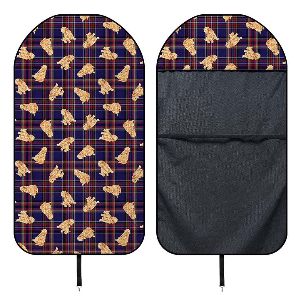 Golden Retriever Tartan Pattern Print Waterproof Car Seat Cover