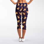 Golden Retriever Tartan Pattern Print Women's Capri Leggings