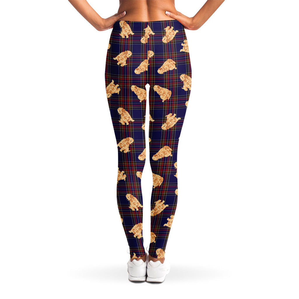 Golden Retriever Tartan Pattern Print Women's Leggings
