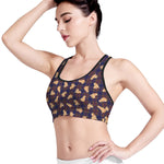 Golden Retriever Tartan Pattern Print Women's Sports Bra