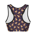 Golden Retriever Tartan Pattern Print Women's Sports Bra