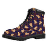 Golden Retriever Tartan Pattern Print Work Boots