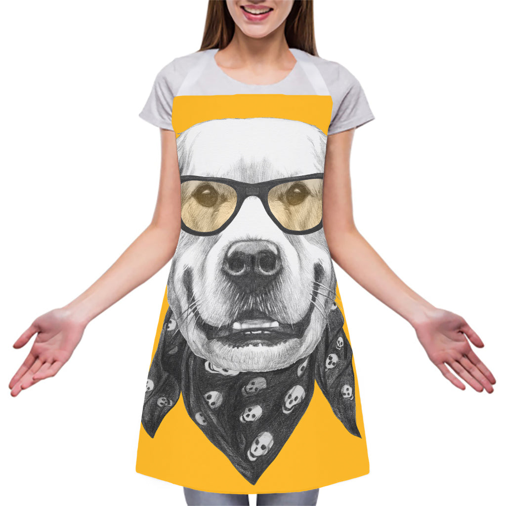 Golden Retriever With Glasses Print Adjustable Apron