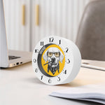Golden Retriever With Glasses Print Alarm Clock