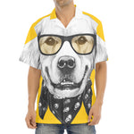 Golden Retriever With Glasses Print Aloha Shirt