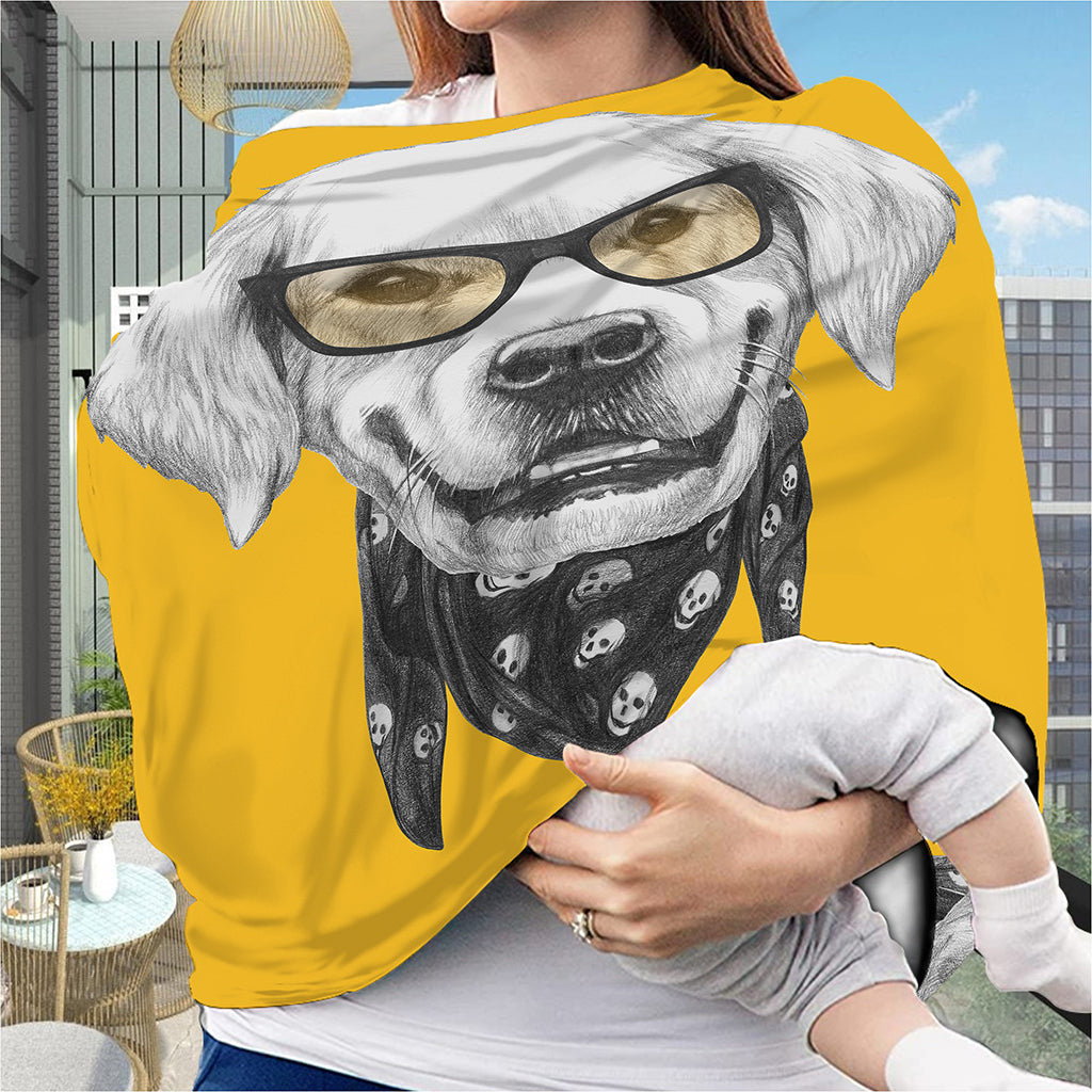 Golden Retriever With Glasses Print Baby Seat Cover