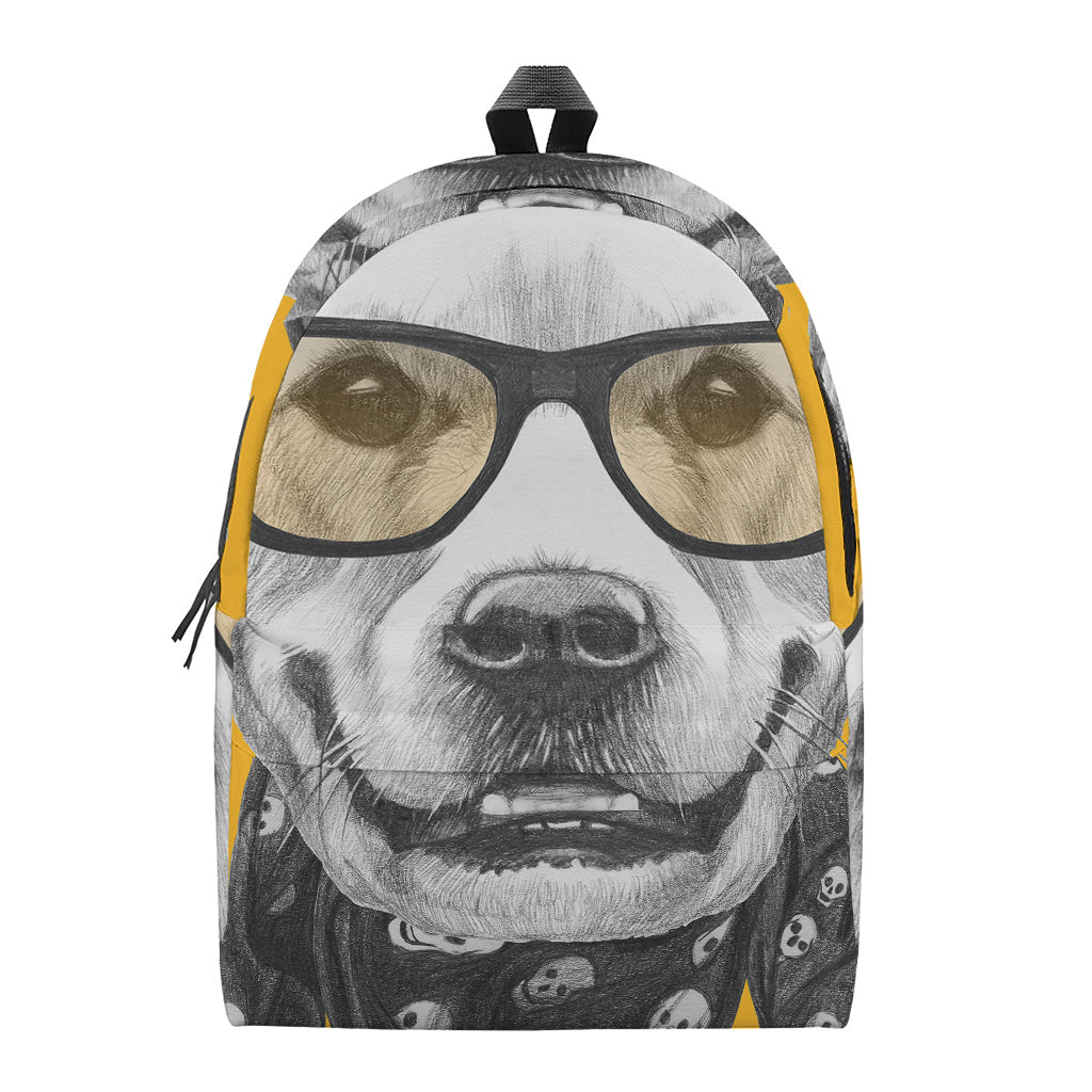 Golden Retriever With Glasses Print Backpack