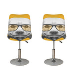 Golden Retriever With Glasses Print Bar Stool Covers