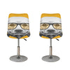 Golden Retriever With Glasses Print Bar Stool Covers