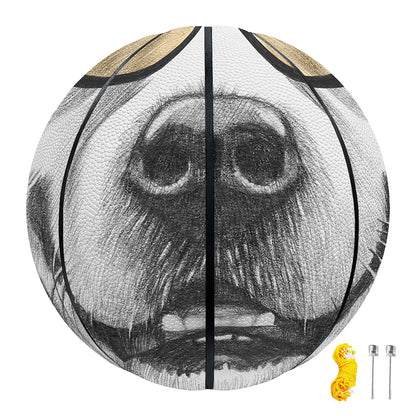 Golden Retriever With Glasses Print Basketball