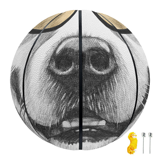Golden Retriever With Glasses Print Basketball