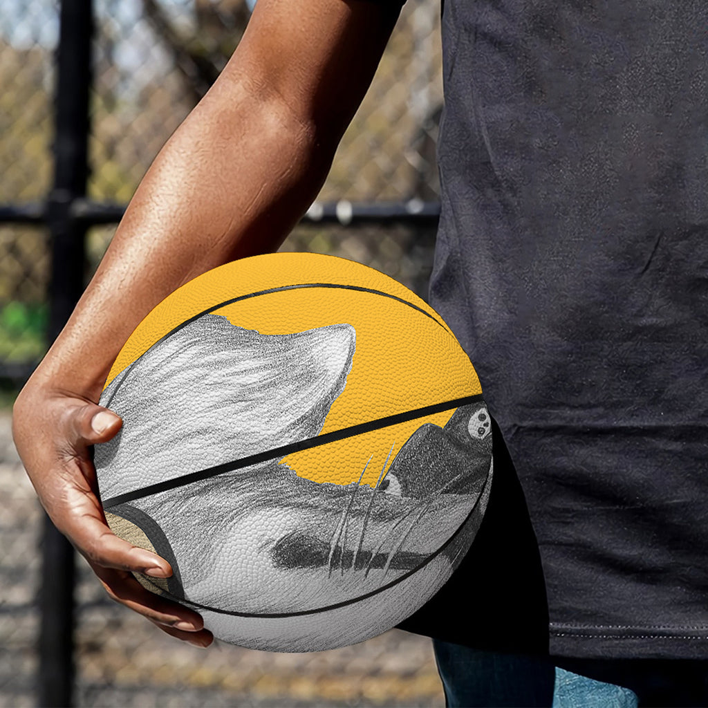 Golden Retriever With Glasses Print Basketball
