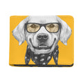 Golden Retriever With Glasses Print Bifold Wallet