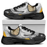 Golden Retriever With Glasses Print Black Chunky Shoes