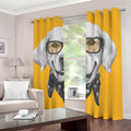 Golden Retriever With Glasses Print Dimout Grommet Curtains
