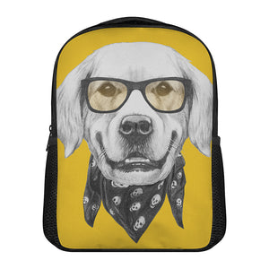 Golden Retriever With Glasses Print Casual Backpack