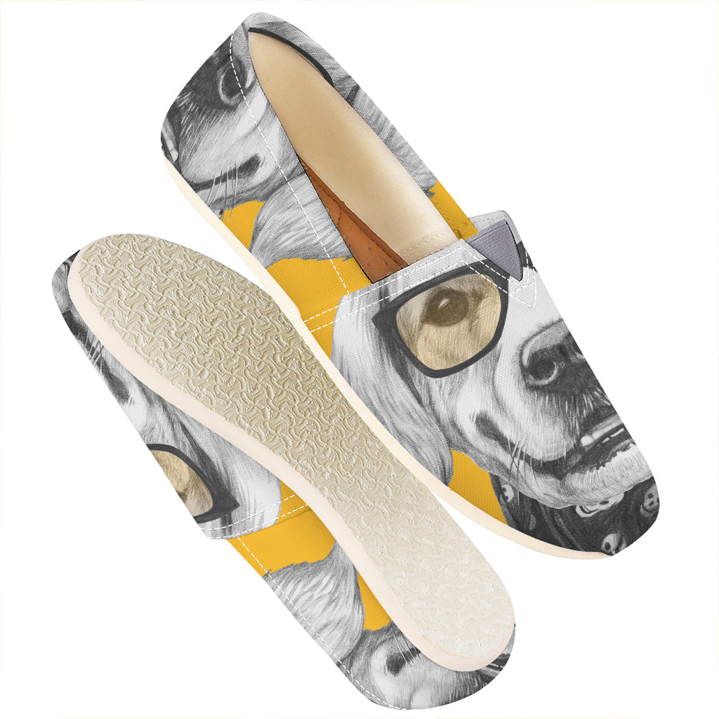 Golden Retriever With Glasses Print Casual Shoes