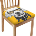 Golden Retriever With Glasses Print Chair Cushion Cover