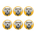 Golden Retriever With Glasses Print Coaster Set