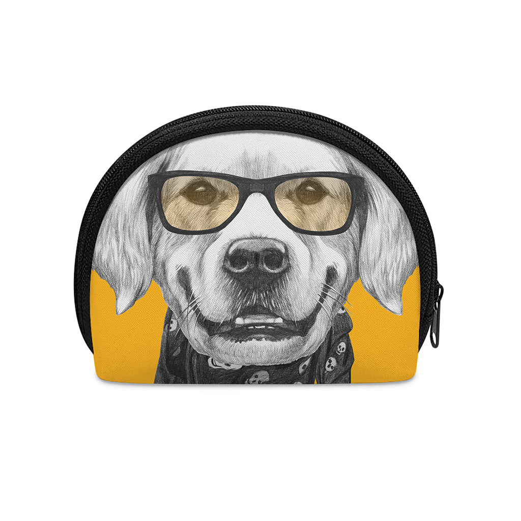 Golden Retriever With Glasses Print Coin Purse
